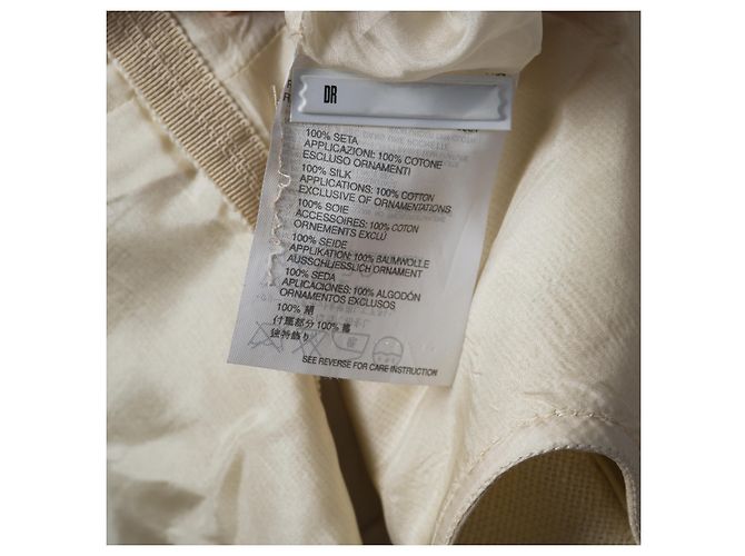 Prada Seidenmischungskleid mit gelben Perlendetails Beige - Ansicht 10