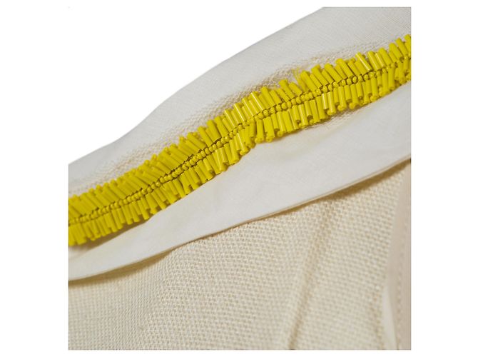 Prada Seidenmischungskleid mit gelben Perlendetails Beige - Ansicht 6