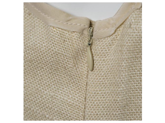 Prada Seidenmischungskleid mit gelben Perlendetails Beige - Ansicht 9