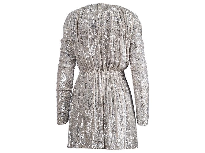 Mini-Kleid mit Silbernen Pailletten von Saint Laurent - Ansicht 3