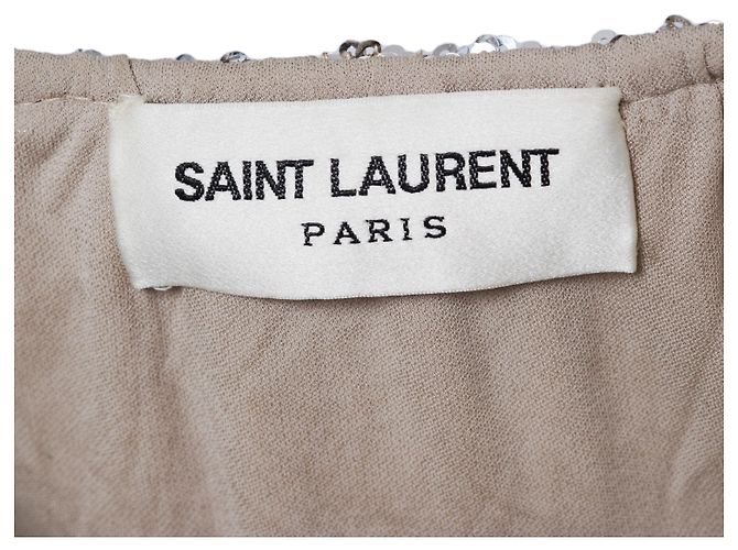 Mini-Kleid mit Silbernen Pailletten von Saint Laurent - Ansicht 6