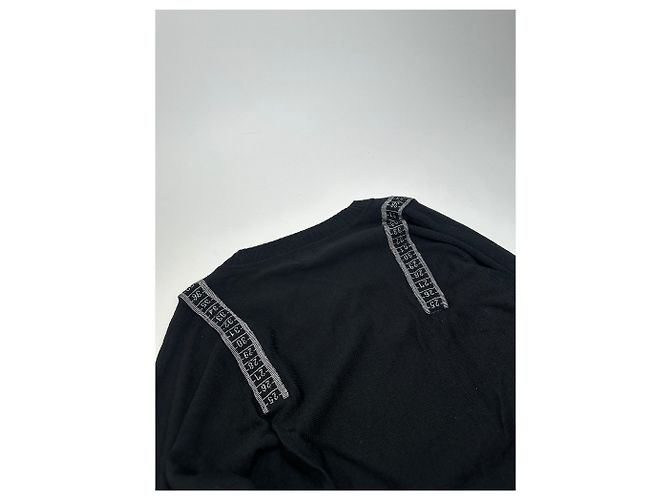 Vintage Jean Paul Gaultier V-Ausschnitt Wollpullover Schwarz 38/M - Ansicht 10