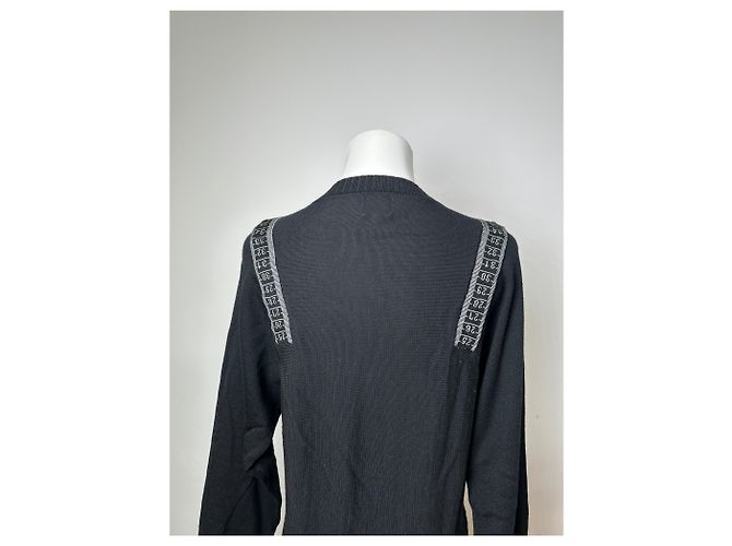 Vintage Jean Paul Gaultier V-Ausschnitt Wollpullover Schwarz 38/M - Ansicht 12