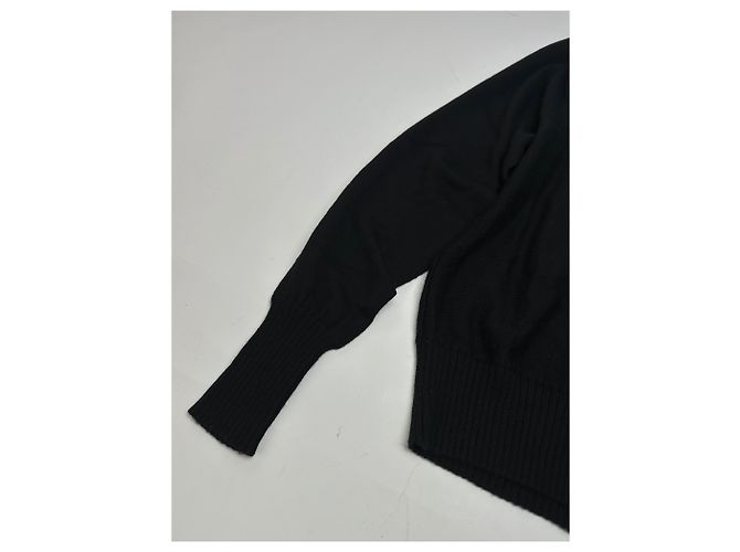 Vintage Jean Paul Gaultier V-Ausschnitt Wollpullover Schwarz 38/M - Ansicht 5