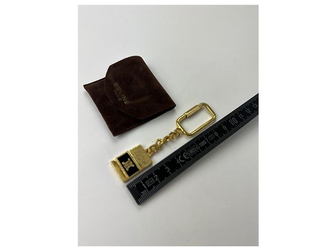 Céline Vintage Celine Schlüsselanhänger / Anhänger Gold Schwarz Golden - Ansicht 5