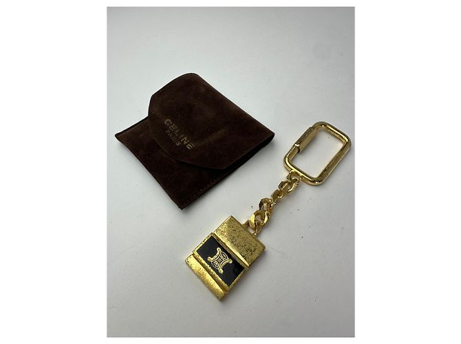 Céline Vintage Celine Schlüsselanhänger / Anhänger Gold Schwarz Golden - Ansicht 7