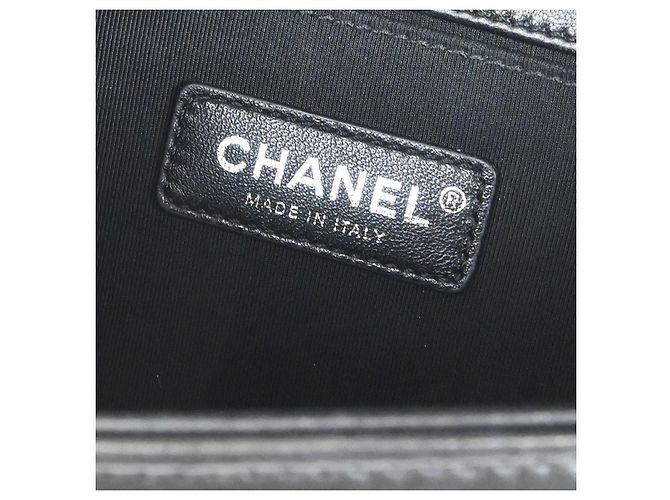 Chanel Boy Flap Sequin Quilted Calfskin Old Medium Nero - vista 4