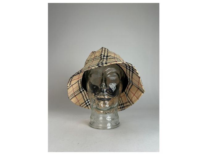 Cappello bucket vintage Burberry Nova Check Beige M - vista 2