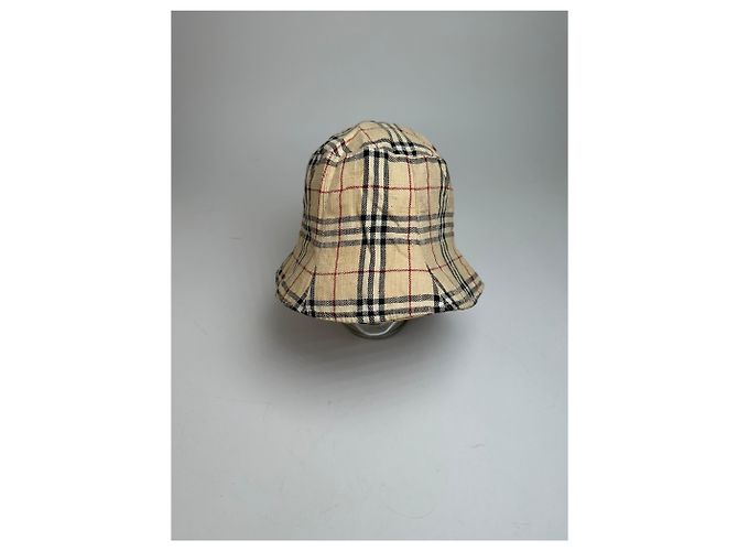 Cappello bucket vintage Burberry Nova Check Beige M - vista 3