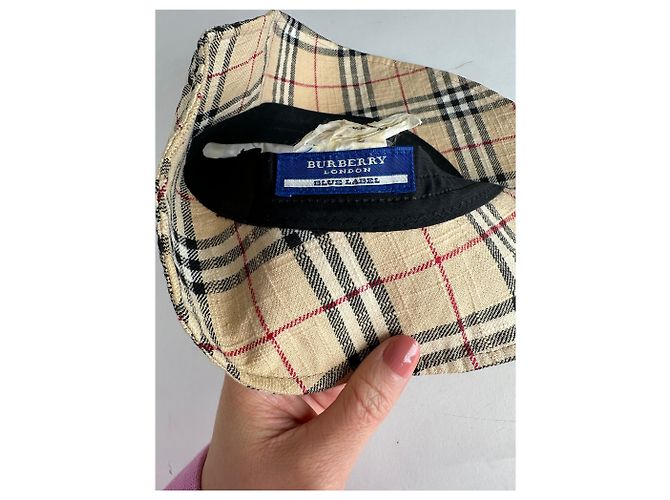 Cappello bucket vintage Burberry Nova Check Beige M - vista 6