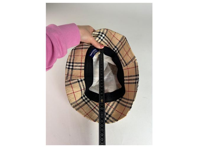 Cappello bucket vintage Burberry Nova Check Beige M - vista 8