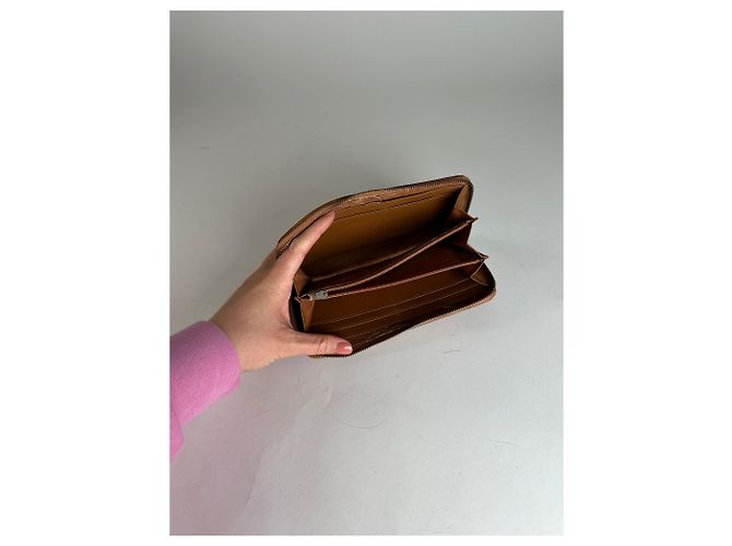 Vintage Dior Long Zippy Wallet Red Brown - view 3