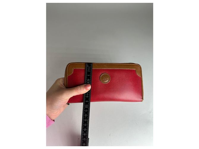 Vintage Dior Long Zippy Wallet Red Brown - view 6