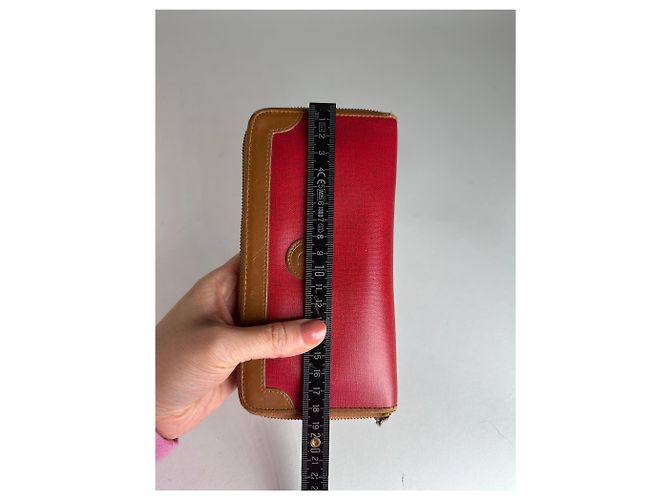 Vintage Dior Long Zippy Wallet Red Brown - view 7