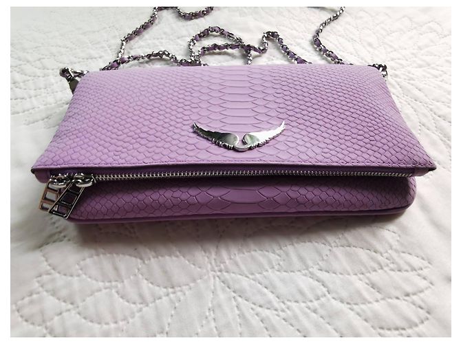 Borsa Rock XL Zadig & Voltaire in pelle viola effetto python Porpora - vista 10