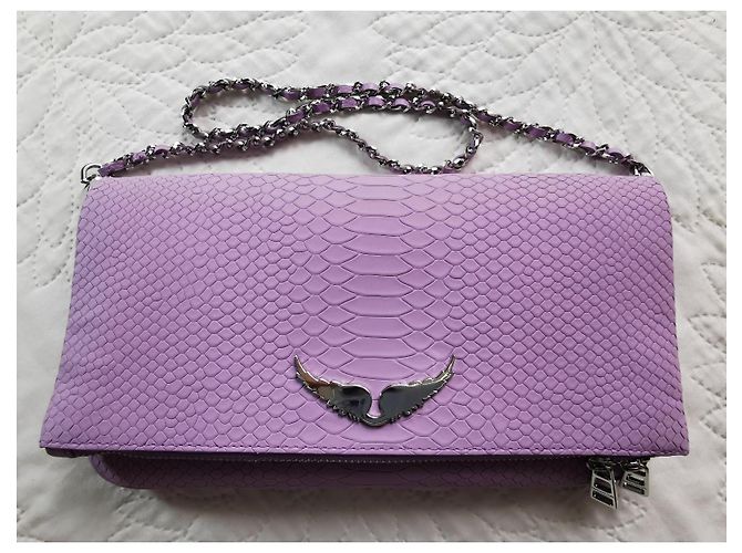 Borsa Rock XL Zadig & Voltaire in pelle viola effetto python Porpora - vista 3