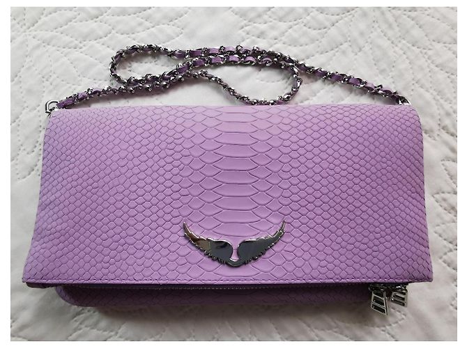 Borsa Rock XL Zadig & Voltaire in pelle viola effetto python Porpora - vista 9