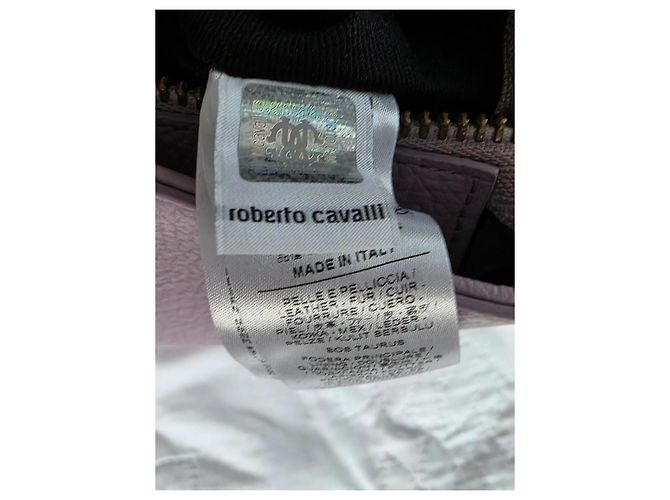 Borsa tote Roberto Cavalli in pelle grana lavanda Rosa Porpora - vista 10