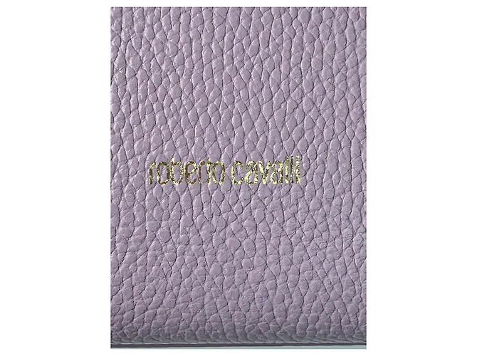Borsa tote Roberto Cavalli in pelle grana lavanda Rosa Porpora - vista 16