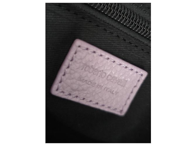 Borsa tote Roberto Cavalli in pelle grana lavanda Rosa Porpora - vista 3