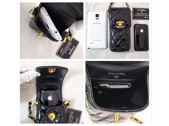 Chanel Borsa a tracolla trapuntata 2.55 con porta telefono Nero - vista 11