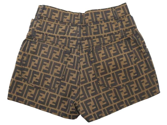 Fendi Zucca Logo braune Monogramm Mini-Shorts aus den 90ern - Ansicht 2