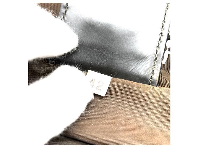 Borsa a tracolla piccola in nylon tessuto logo marrone Prada - vista 10