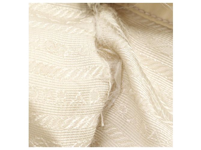 Borsa a spalla in nylon beige crema e pelle di vitello Prada - vista 10