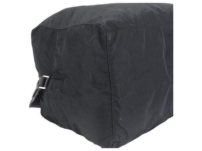 Borsa da viaggio Boston Duffle in nylon nero con logo Prada, 2 modi - vista 4