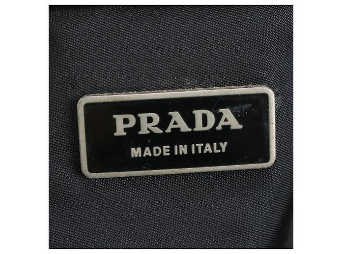 Borsa da viaggio Boston Duffle in nylon nero con logo Prada, 2 modi - vista 9
