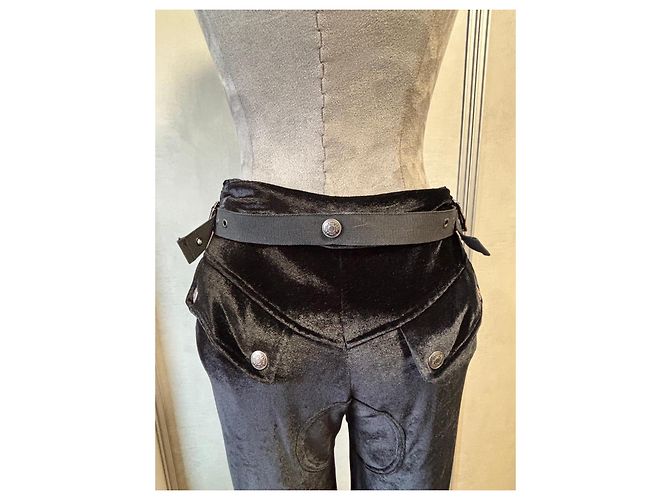 Schwarze Samt-Cargo-Hose Christian Dior - Ansicht 10