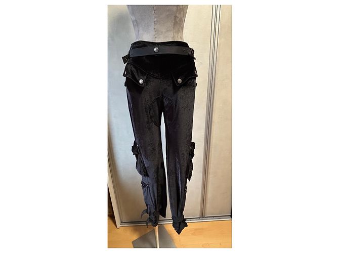 Schwarze Samt-Cargo-Hose Christian Dior - Ansicht 9