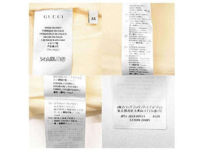 Saia de lã e seda com monograma GG da Gucci Bege Cru Azul marinho - vista 10