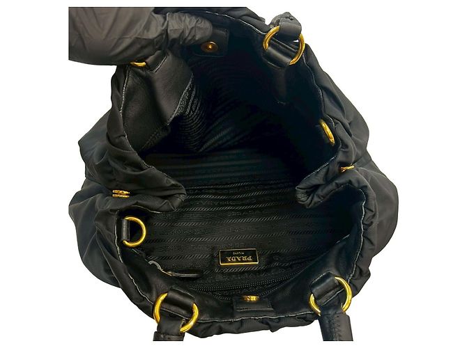 Borsa a tracolla 2way in nylon Tessuto e pelle Prada Nero - vista 10