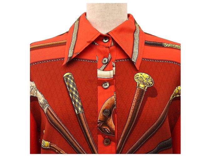 Camisa de Seda Twill Reine Hermès Roja - vista 3