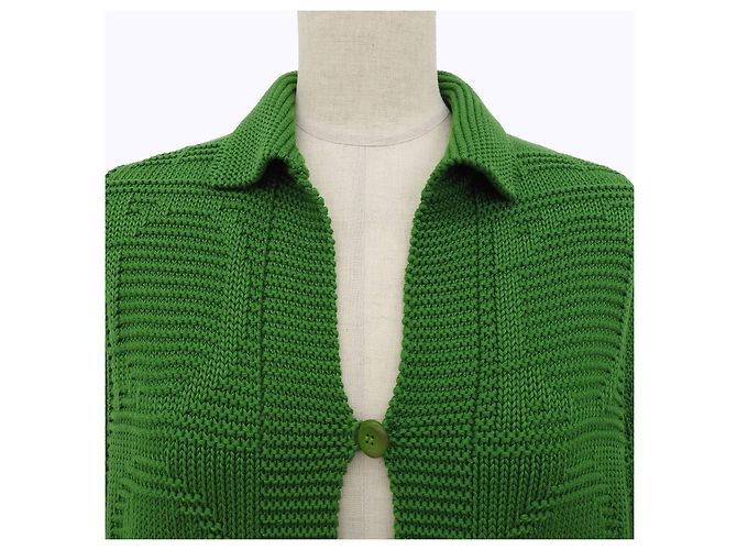 Cárdigan de algodón Gancini Salvatore Ferragamo Verde - vista 3
