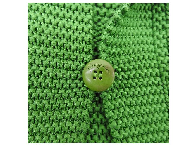 Cárdigan de algodón Gancini Salvatore Ferragamo Verde - vista 7