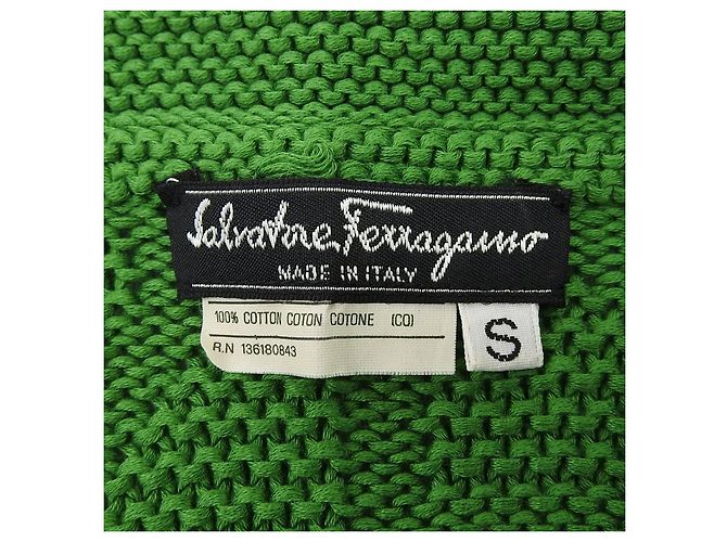 Cárdigan de algodón Gancini Salvatore Ferragamo Verde - vista 8