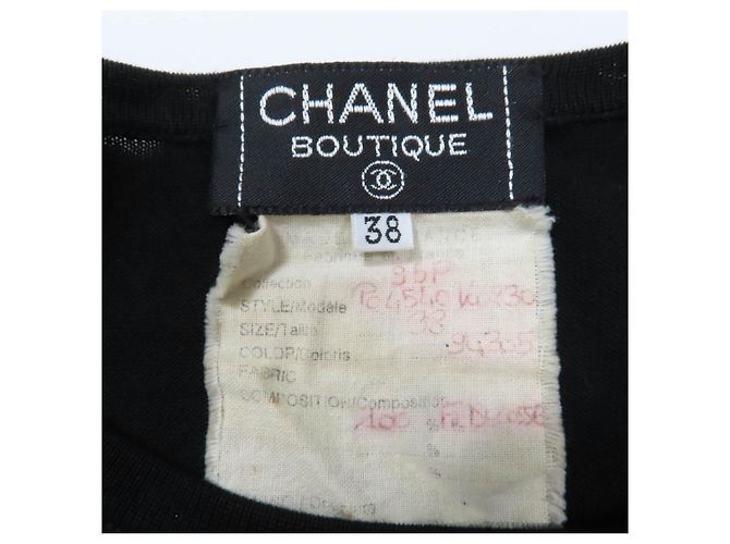 Timeless Top de punto de algodón COCO Mark de Chanel Negro - vista 6