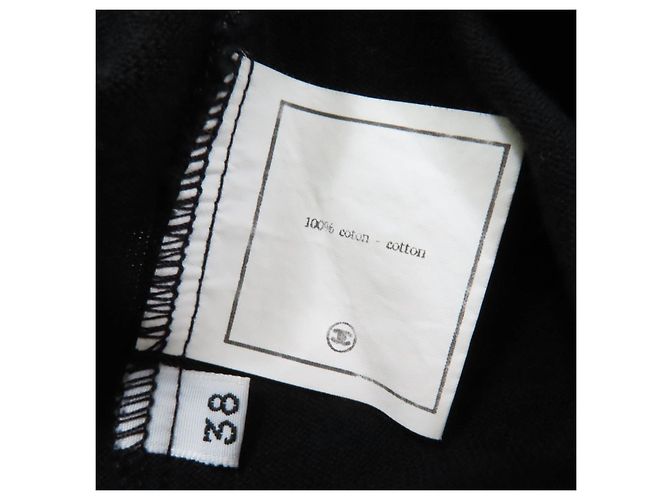 Timeless Top de punto de algodón COCO Mark de Chanel Negro - vista 7