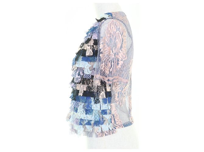 Timeless Top de rayón Chanel Rosa Azul Multicolor Beige - vista 2