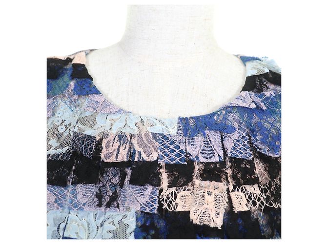Timeless Top de rayón Chanel Rosa Azul Multicolor Beige - vista 4