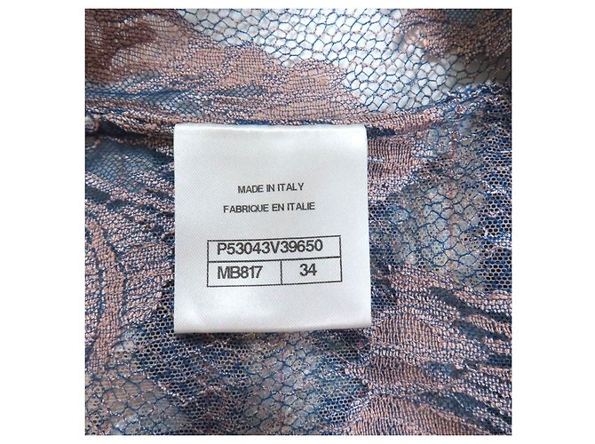 Timeless Top de rayón Chanel Rosa Azul Multicolor Beige - vista 8