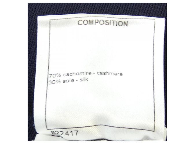 Timeless Chanel Seiden-Kaschmir-Kleid Blau Marineblau - Ansicht 3
