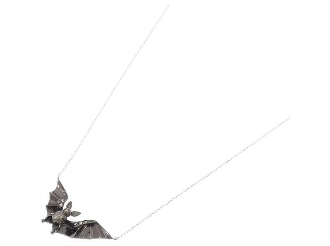 Autre Marque Collana Bat in Diamanti Au750 Nero Bianco - vista 2
