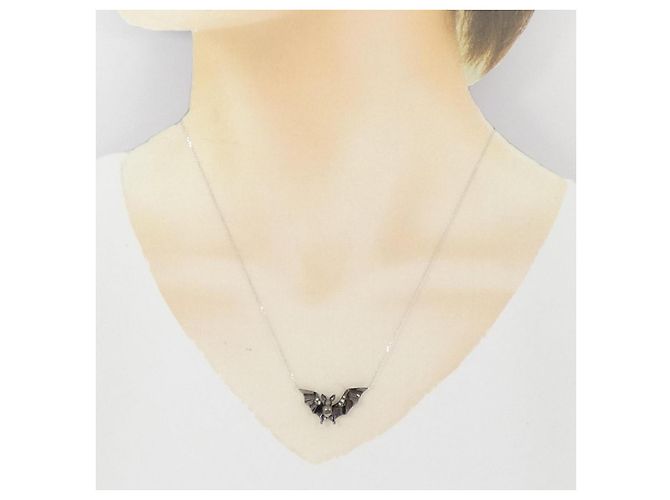 Autre Marque Collana Bat in Diamanti Au750 Nero Bianco - vista 6