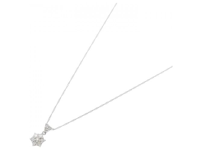 Autre Marque Au750 Diamond Necklace Silvery - view 2