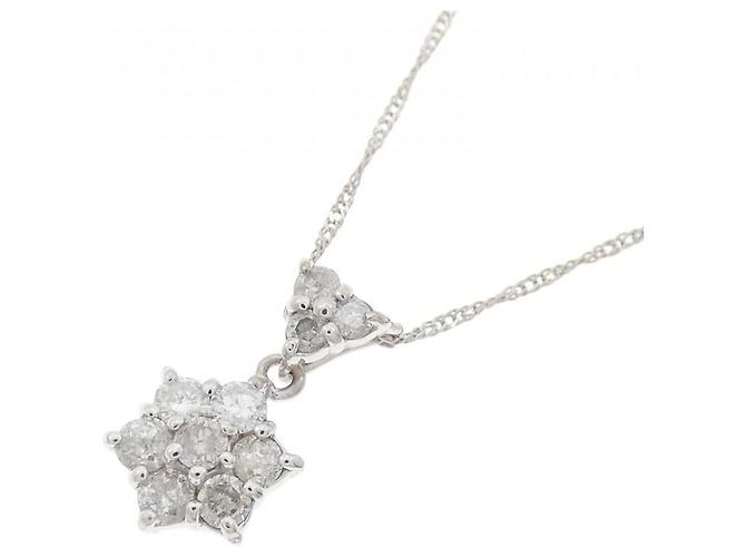 Autre Marque Au750 Diamond Necklace Silvery - view 3