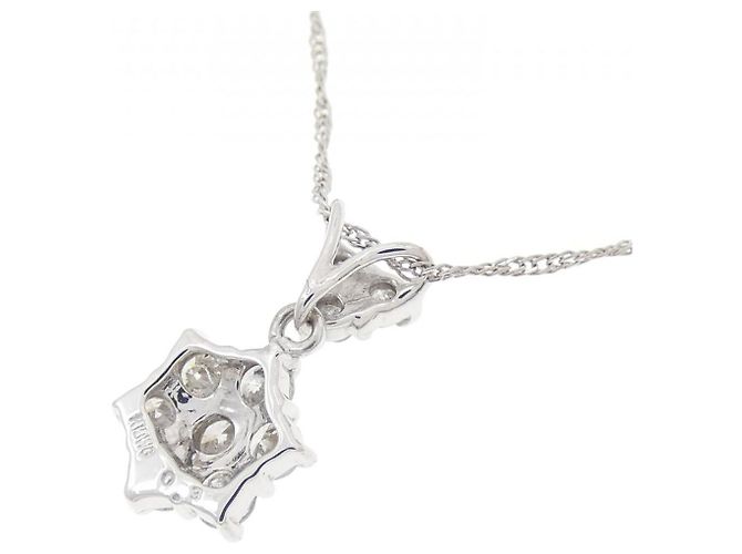 Autre Marque Au750 Diamond Necklace Silvery - view 4