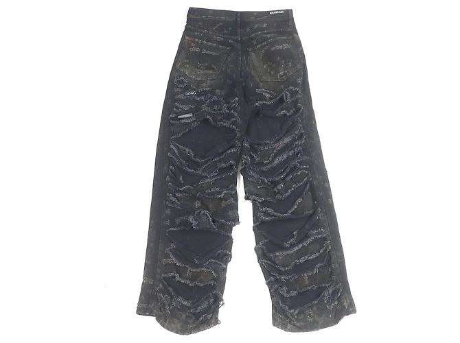 Everyday Pantalones de denim de algodón Super Destroy de Balenciaga Negro - vista 2
